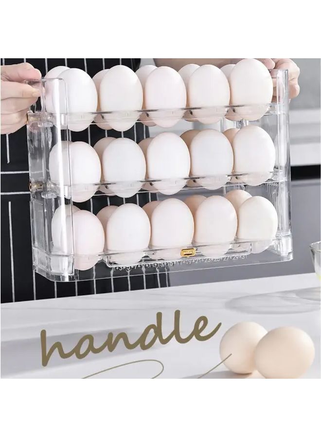 1 Tier Transparent White Plastic Egg Holder For Refrigerator Large Capacity Fridge Egg Storage Container Side Door Egg Tray Organizer - Image 2