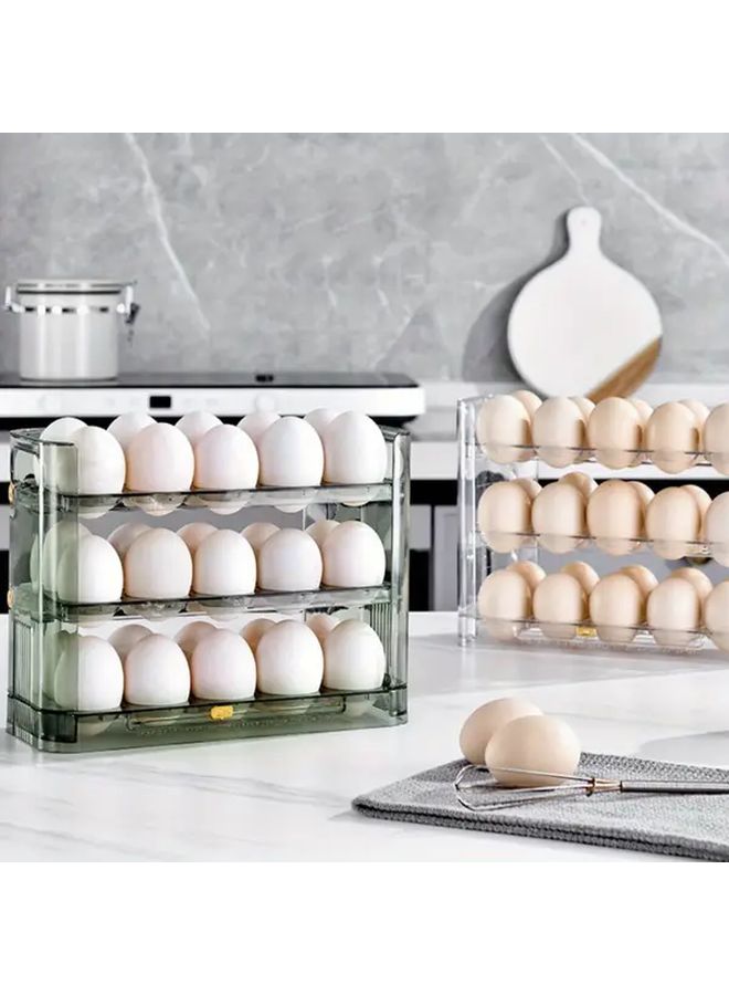 1 Tier Transparent White Plastic Egg Holder For Refrigerator Large Capacity Fridge Egg Storage Container Side Door Egg Tray Organizer - Image 5