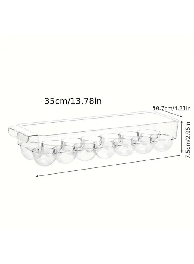 1 Tier Transparent White Plastic Egg Holder For Refrigerator Large Capacity Fridge Egg Storage Container Side Door Egg Tray Organizer - Image 3