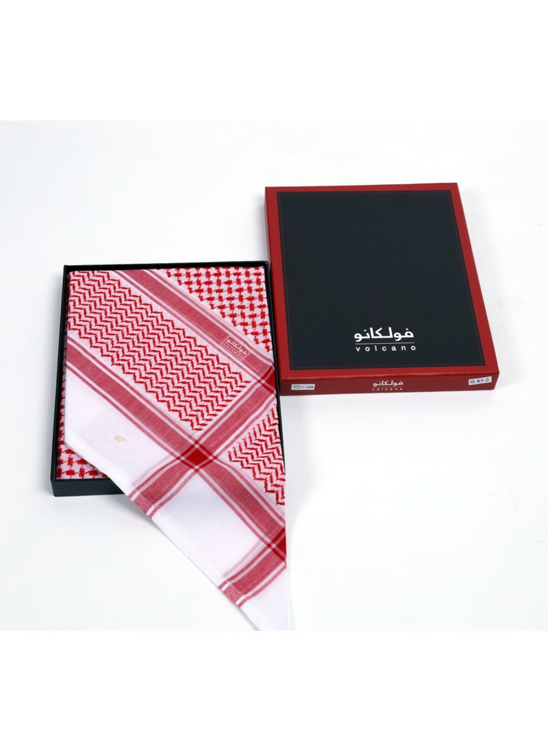 Volcano Red Shemagh for Men – Premium Scarf, Breathable & Stylish Desert Keffiyeh  - Image 1