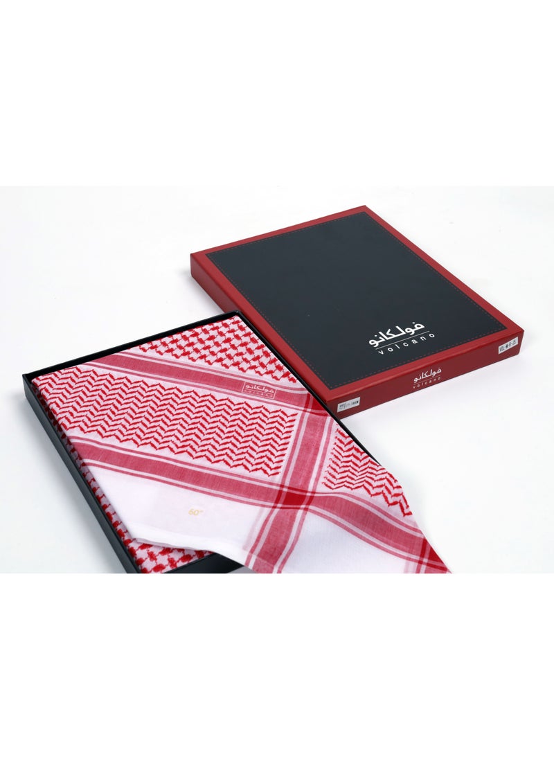 Volcano Red Shemagh for Men – Premium Scarf, Breathable & Stylish Desert Keffiyeh  - Image 2