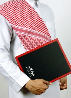 فولكانو شماغ أحمر للرجال - وشاح فاخر، كوفية صحراوية أنيقة ومسامية  - Image 4