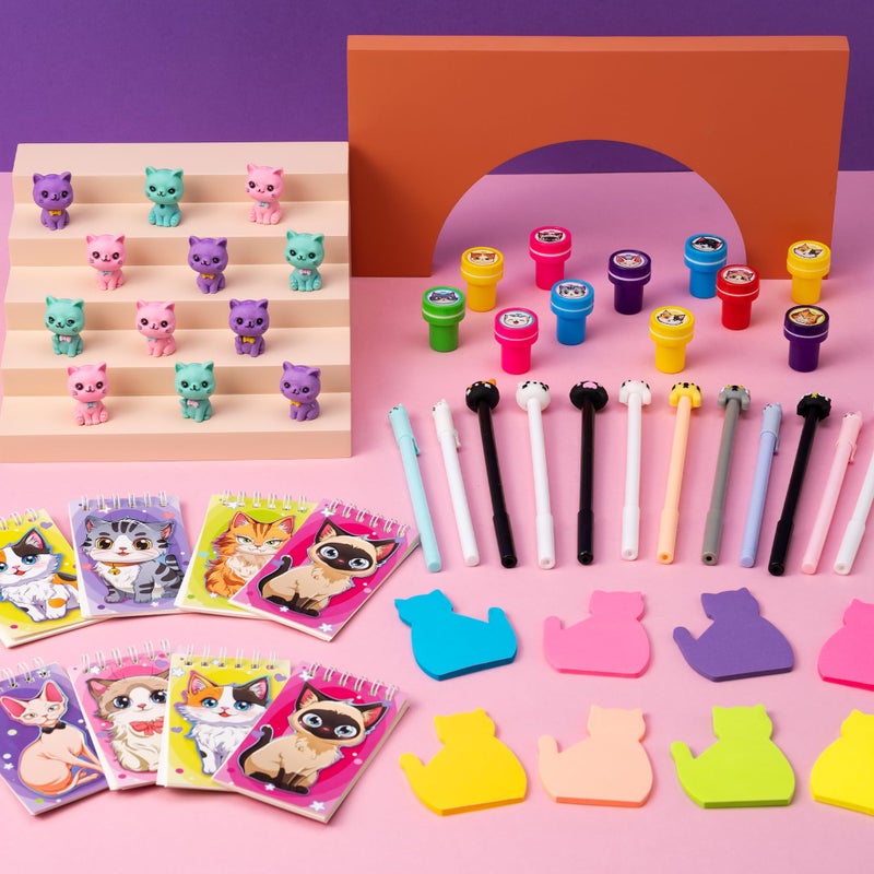 DMIGHT Cat Party Favors Cat Themed Party Supplies Goodie Bag Stuffers Fillers for PET Party Classroom School Reward Gift Prizes Goodie Bags Stuffers - Image 3