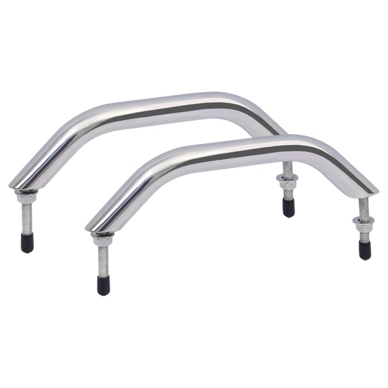 YACHARIES 2 Pcs Boat Grab Handles Boat Marine Grab Handle Hand Rail with Flange Stud Stainless Steel Boat Handrail Marine Grab Handle for Yacht Camper Trailer Motor Home Boat - Image 2