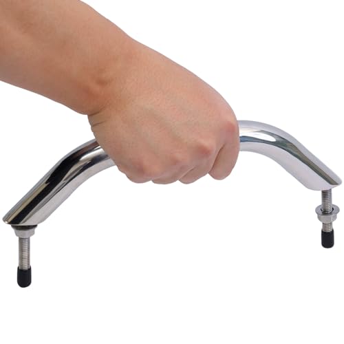 YACHARIES 2 Pcs Boat Grab Handles Boat Marine Grab Handle Hand Rail with Flange Stud Stainless Steel Boat Handrail Marine Grab Handle for Yacht Camper Trailer Motor Home Boat - Image 3
