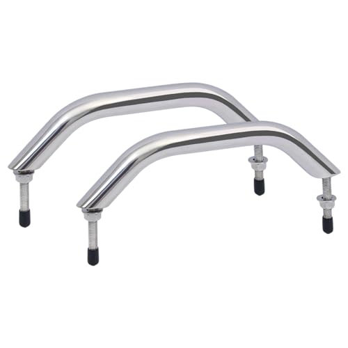YACHARIES 2 Pcs Boat Grab Handles Boat Marine Grab Handle Hand Rail with Flange Stud Stainless Steel Boat Handrail Marine Grab Handle for Yacht Camper Trailer Motor Home Boat - Image 1