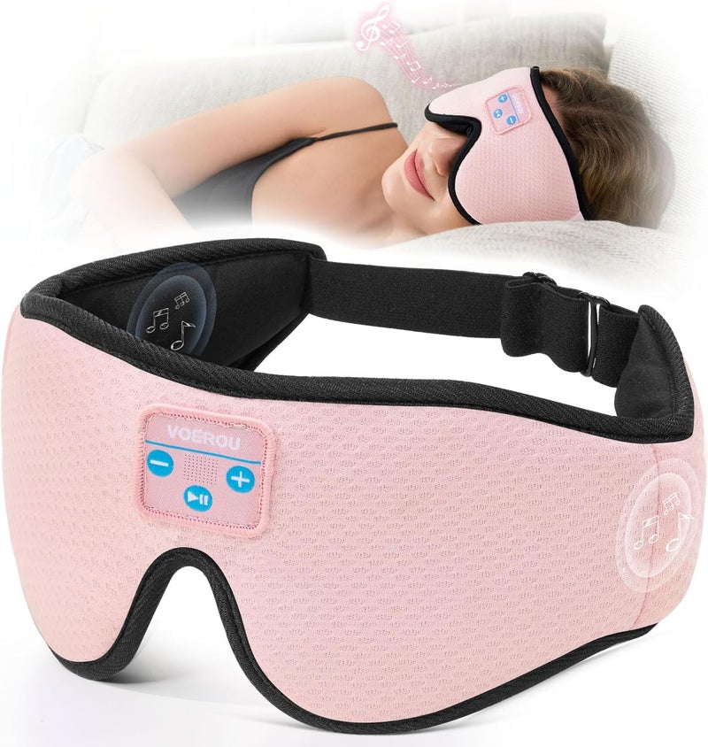 Voerou Sleep Headphones, 3D Wireless Bluetooth Eye Mask, Sleeping Headphones Earbuds for Side Sleepers with Ultra-Thin Stereo Speakers, Suitable for Sleep Office Nap Travel Meditation Cool Gadgets - Image 1