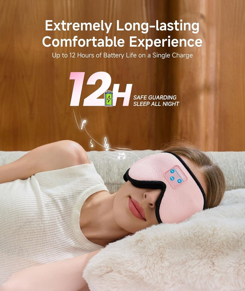 Voerou Sleep Headphones, 3D Wireless Bluetooth Eye Mask, Sleeping Headphones Earbuds for Side Sleepers with Ultra-Thin Stereo Speakers, Suitable for Sleep Office Nap Travel Meditation Cool Gadgets - Image 5