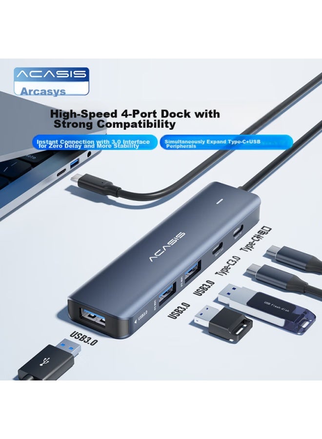 Acasis Akasis Type-c Expansion Dock, Apple Mac 5-in Desktop Hub, Computer Desk Type-c To Usb Adapter, Usb 3.0 Hub, Video Adapter For Phones And Tablets, Ds-9901 - Image 1