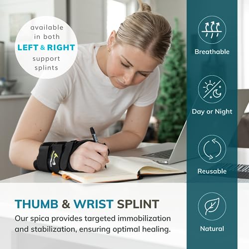 BraceAbility Wrist and Thumb Spica Splint - De Quervain's Tenosynovitis Long Forearm Cast Stabilizer for Tendonitis, Sprains, Thumb Brace for Arthritis Pain and Support - (XS Right Hand) - Image 3