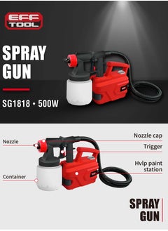 EFFTOOL EFFTOOL Spray Gun 500W - High-Efficiency Electric Paint Sprayer for Wall, Furniture, and Home Improvement - 800ml Capacity, 0.1-0.2 Bar Pressure  - Image 3