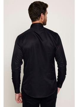 Tudors Slim Fit Long Sleeve Easy Iron Sweat Absorbent Breathable Texture Tie Four Seasons Black Men's Shirt  - Image 5