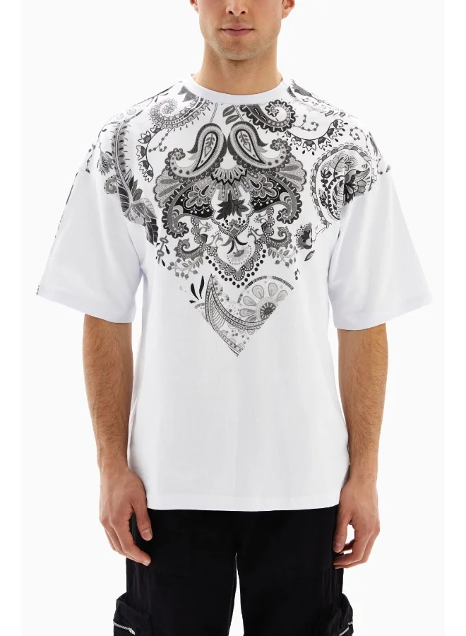 Wecre8 White Bandana Printed T-shirt