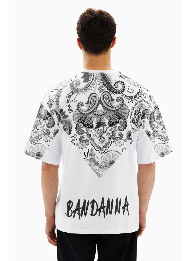 Wecre8 White Bandana Printed T-shirt