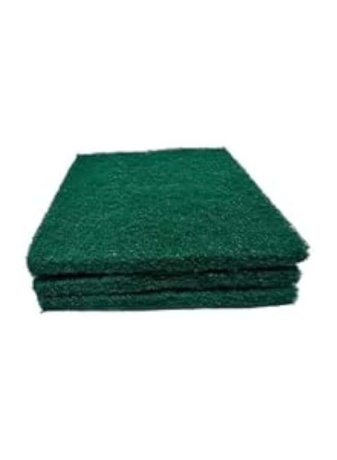 CEPILLO 3Pcs Heavy Duty Xl Scouring Pad Scrub Dishwashing General Purpose Cleaning Non Scratch Kitchen Cleaning Scrub Bathroom Outdoor Garage And More Green 12X11X0.5Cm