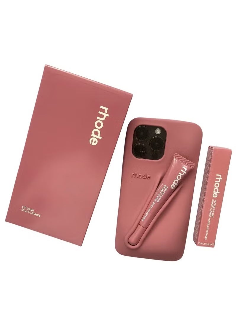 rhode Salty Tan Silicone Lip Holder for Cell Phone, Lip Gloss Adhesive Sleeve for Phone, Lip Holder Stick-on Phone Case, Back Stick On Holder for iPhone Phones - Image 2