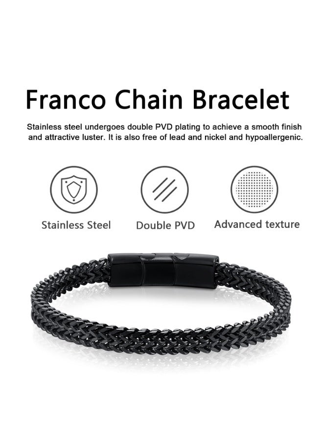 Bracelets for Men-Stainless Steel Magnetic Clasp Franco Chain Mens Bracelet - Image 3
