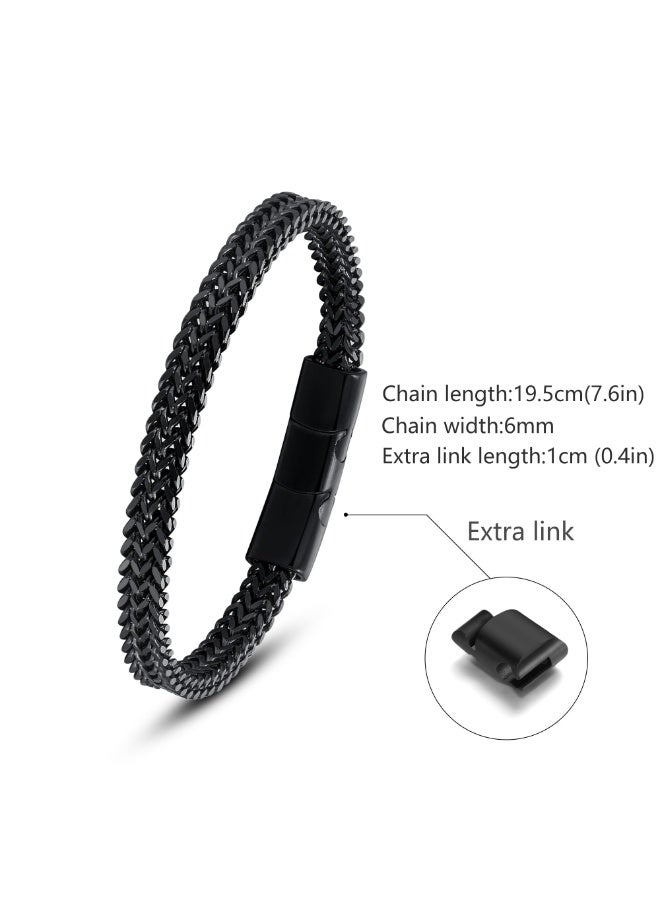 Bracelets for Men-Stainless Steel Magnetic Clasp Franco Chain Mens Bracelet - Image 2