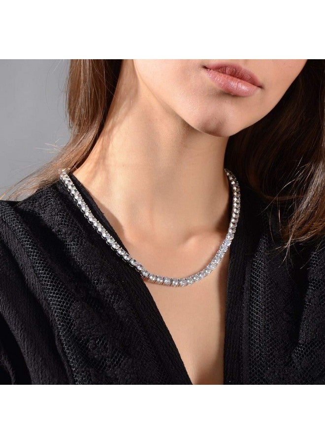 TOPGRILLZ Tennis Necklace Chain For Men 1Row 4Mm 6Mm 14K Gold Plated Iced Out Diamond Choker Necklace For Women (5Mm14K Gold Plated 18) - Image 5