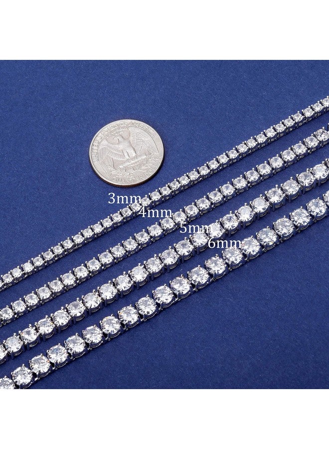 TOPGRILLZ Tennis Necklace Chain For Men 1Row 4Mm 6Mm 14K Gold Plated Iced Out Diamond Choker Necklace For Women (5Mm14K Gold Plated 18) - Image 4