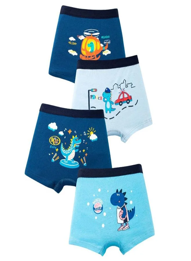babyqlo Boys Cotton Dino Print Boxer Pack of 4