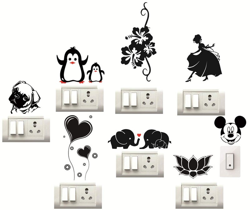 DecorVilla Decor Villa Switch Board Sticker Switch Sticker Wall Sticker Set of 8 - Image 1