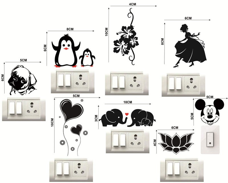 DecorVilla Decor Villa Switch Board Sticker Switch Sticker Wall Sticker Set of 8 - Image 2