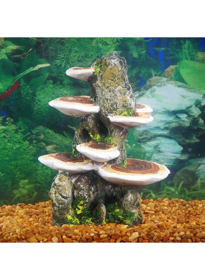 Penn Plax Deco Replicas Tree Trunk With Shelf Mushrooms Aquarium Decoration – Safe For Freshwater And Saltwater Fish Tanks – Medium - Image 4