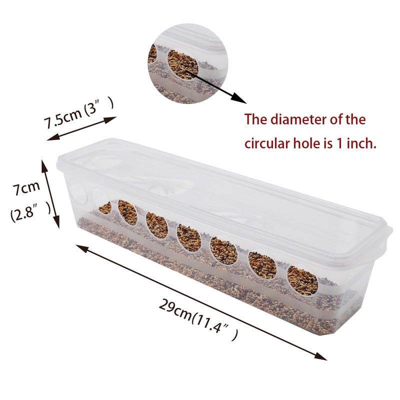 FOIBURELY Button Quail Transparent Feeder Flip Top Seed Food Container (8 Holes) - Image 2