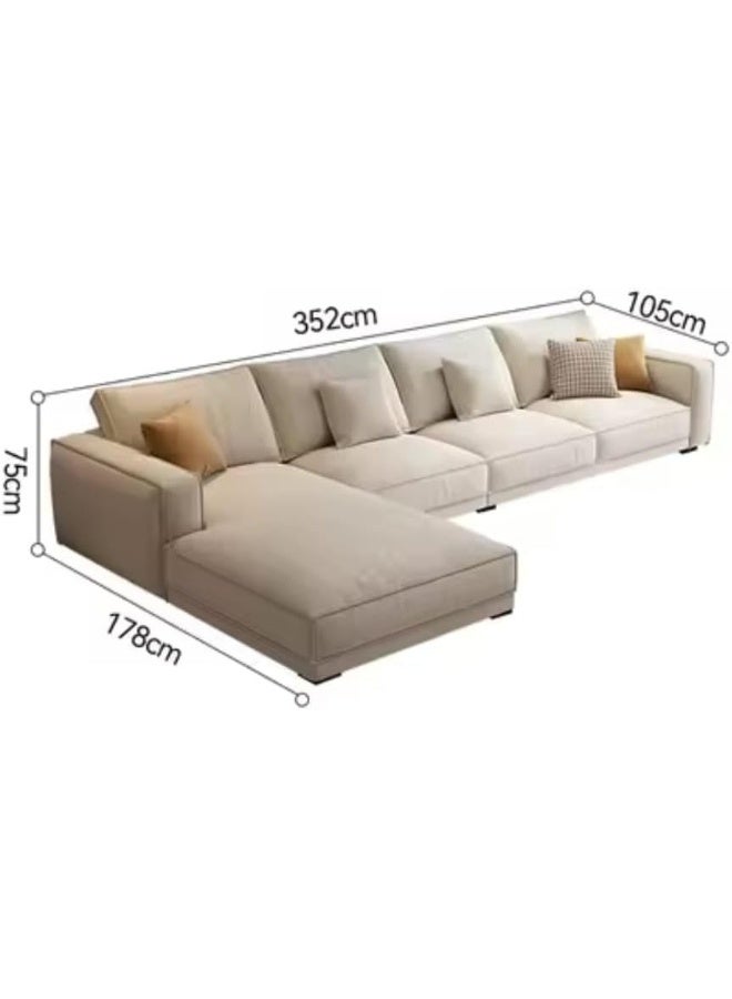 Modern L-Shaped Sectional Sofa Set - Beige - Image 2
