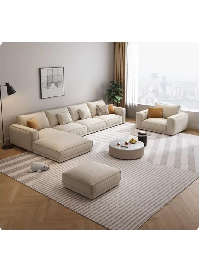 Modern L-Shaped Sectional Sofa Set - Beige - Image 1