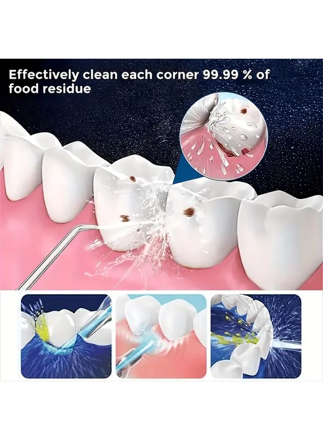 Deep Blue Manual Oral Irrigator Portable Dental Cleaner For Teeth Gap Gum Care Bad Breath Prevention Travel Home Use Plaque Removal - Image 4
