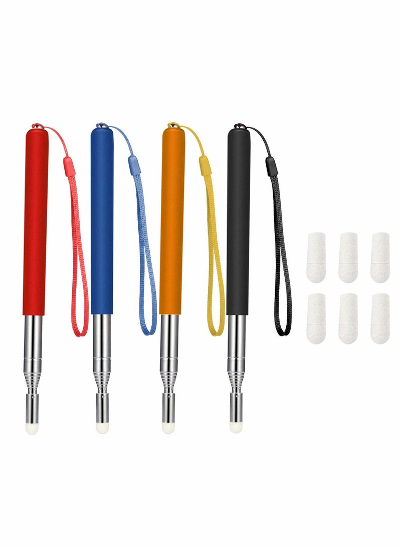 Retractable Teaching Pointer Presenter Whiteboard Pointer and Lanyards with 6 Pieces Extra Felt Nibs - Image 1