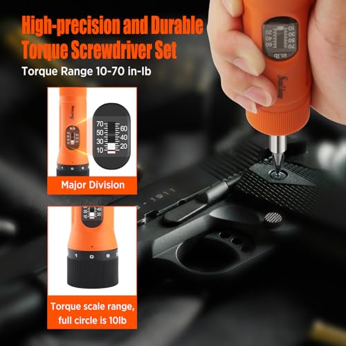 Sanliang 36Pcs Torque Screwdriver Wrench Driver Set 10-70 Inch Pounds lbs with 29 S2 Bits，5 Drive Sockets ，1/4" Socket Adapter for Maintenance,Tools, Bike Repairing and Mounting. - Image 3