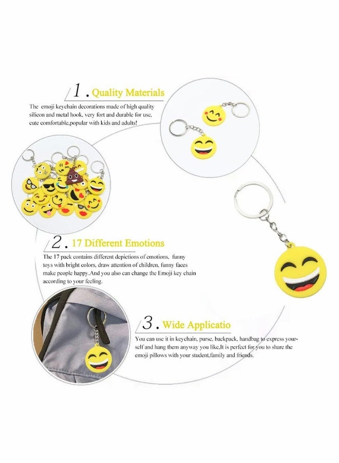 Emoji Keychains Mini PVC Party Favors for Kids Birthday Supplies Emoticon Gifts Toys Prizes 3.74" Set of 34 - Image 5