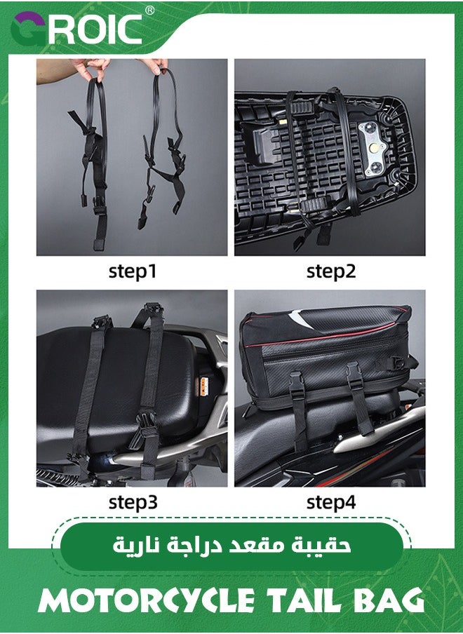 GROIC Motorcycle Tail Bag,Multifunctional Rear Seat Luggage Bags for Most Motorcycle,Motorbike Saddlebags, Waterproof Rear Seat Bike Backpack, Multifunctional Luggage Suitcase  - Image 4