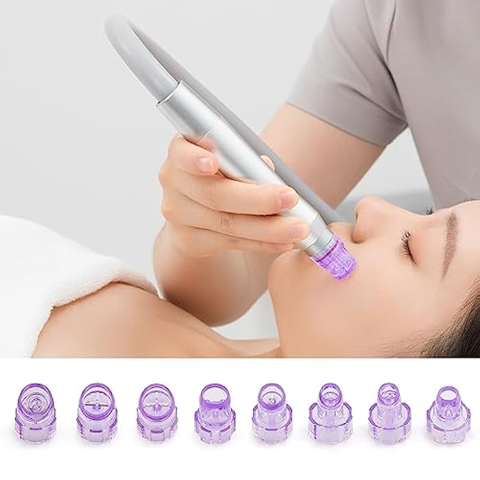 Elitzia Plastic Dermabrasion Microderma Heads Facial Aqua Peel Tips Water Peeling Caps Facial Care Skin Cleaning Tool Beauty Machine Replacement Spare Parts 8pcs Per Set（Purple） - Image 4