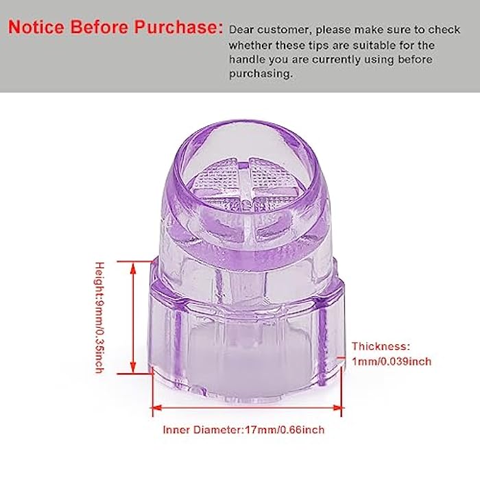 Elitzia Plastic Dermabrasion Microderma Heads Facial Aqua Peel Tips Water Peeling Caps Facial Care Skin Cleaning Tool Beauty Machine Replacement Spare Parts 8pcs Per Set（Purple） - Image 2