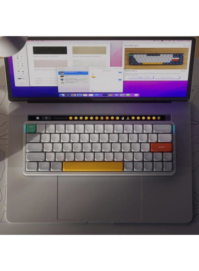 NuPhy Air60 V2 Portable Wireless Keyboard 60% Low Profile Mechanical Keyboard Support QMK/VIA Compatible with windows/mac OS/Linux Supports Bluetooth 5.1/2.4GHz/wired (USB-C) White-Gateron Moss Switch - Image 3
