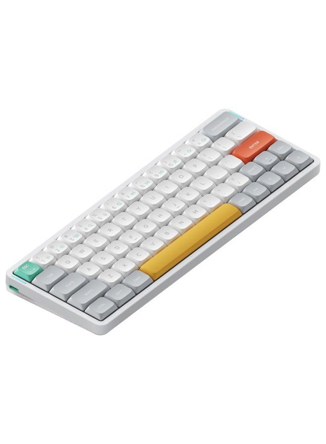 NuPhy Air60 V2 Portable Wireless Keyboard 60% Low Profile Mechanical Keyboard Support QMK/VIA Compatible with windows/mac OS/Linux Supports Bluetooth 5.1/2.4GHz/wired (USB-C) White-Gateron Moss Switch - Image 1
