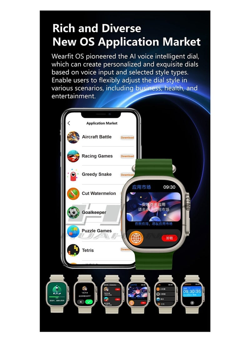 HK - HK9 ULTRA 2 Smart Watch 2.12 inch Smartwatch Fitness Running Watch Bluetooth Temperature Monitoring Pedometer Call Reminder Compatible with Android iOS Women Men Long Standby Hands-Free Calls - Image 1