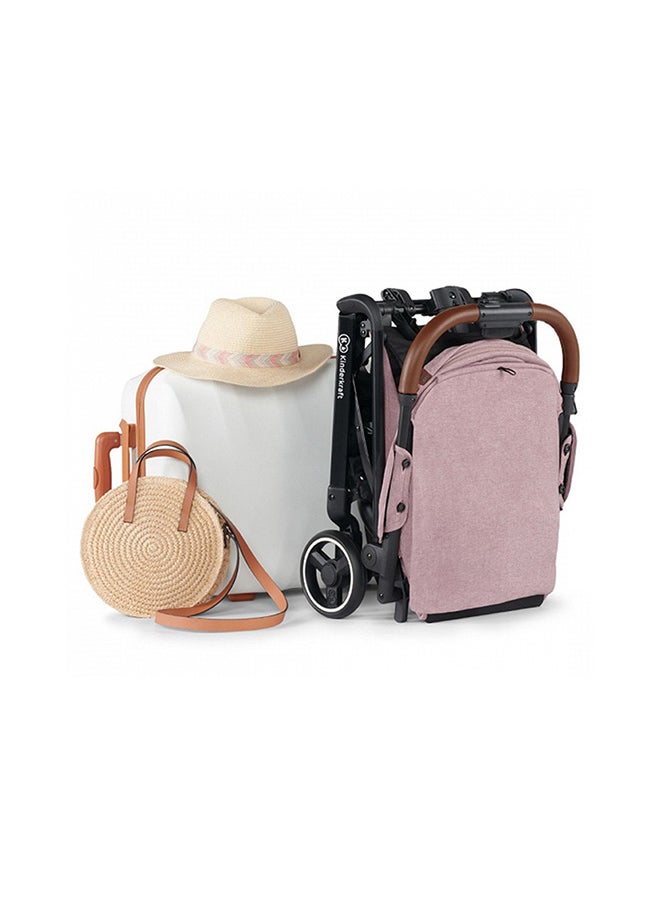 Kinderkraft - Nubi Stroller Pink, Lightweight, Compact, One - Click Fold, With Cup Holder And Five - Point Safety Harness - Image 1