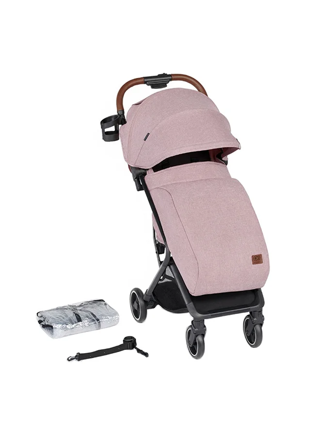 Kinderkraft Nubi Stroller Pink, Lightweight, Compact, One - Click Fold, With Cup Holder And Five - Point Safety Harness