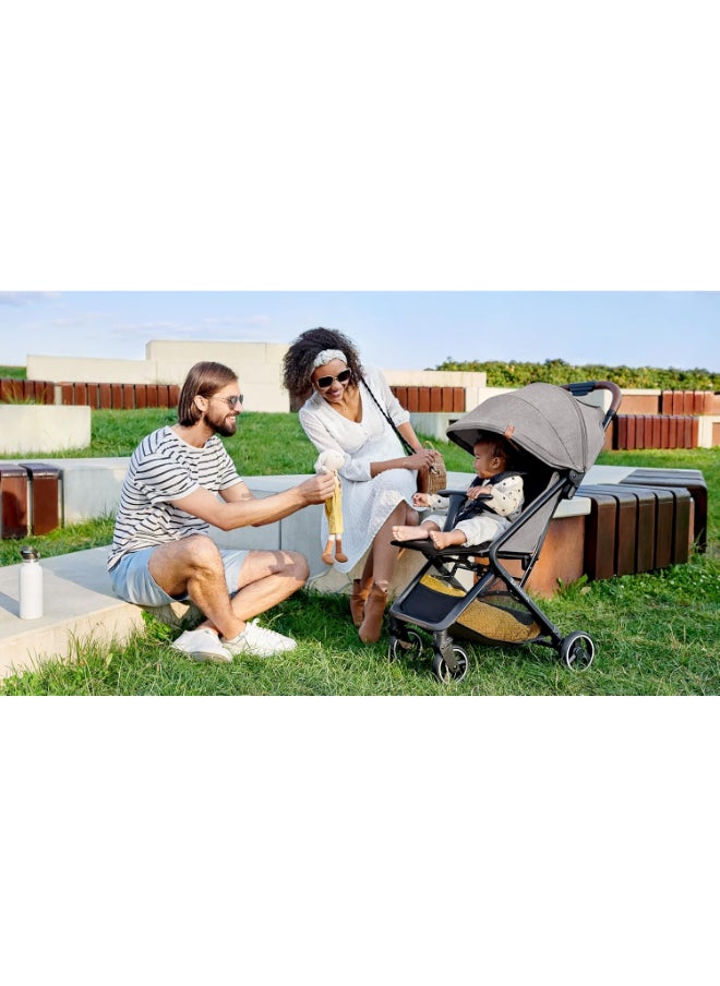 Kinderkraft - Nubi Stroller Pink, Lightweight, Compact, One - Click Fold, With Cup Holder And Five - Point Safety Harness - Image 1
