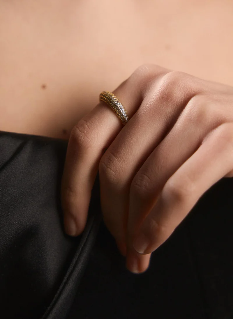 Lichi  Voluminous ring with small crystals for Women | Best Price UAE