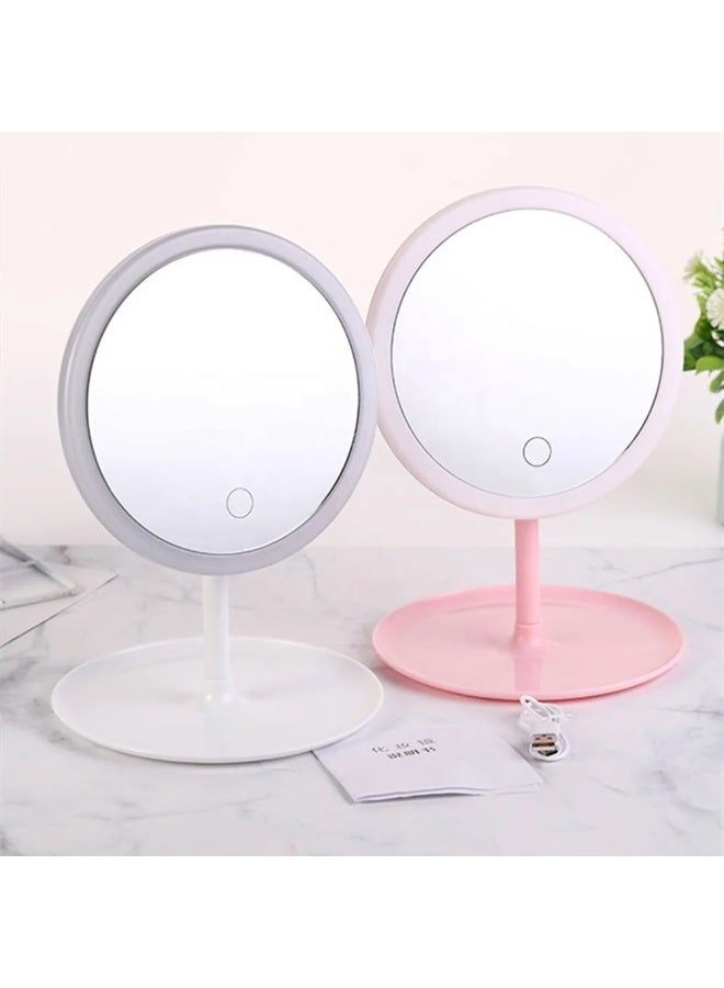LED Makeup Mirror, Portable Foldable Lighted Vanity Mirror, Rechargeable Cosmetic Mirror（white） - Image 3