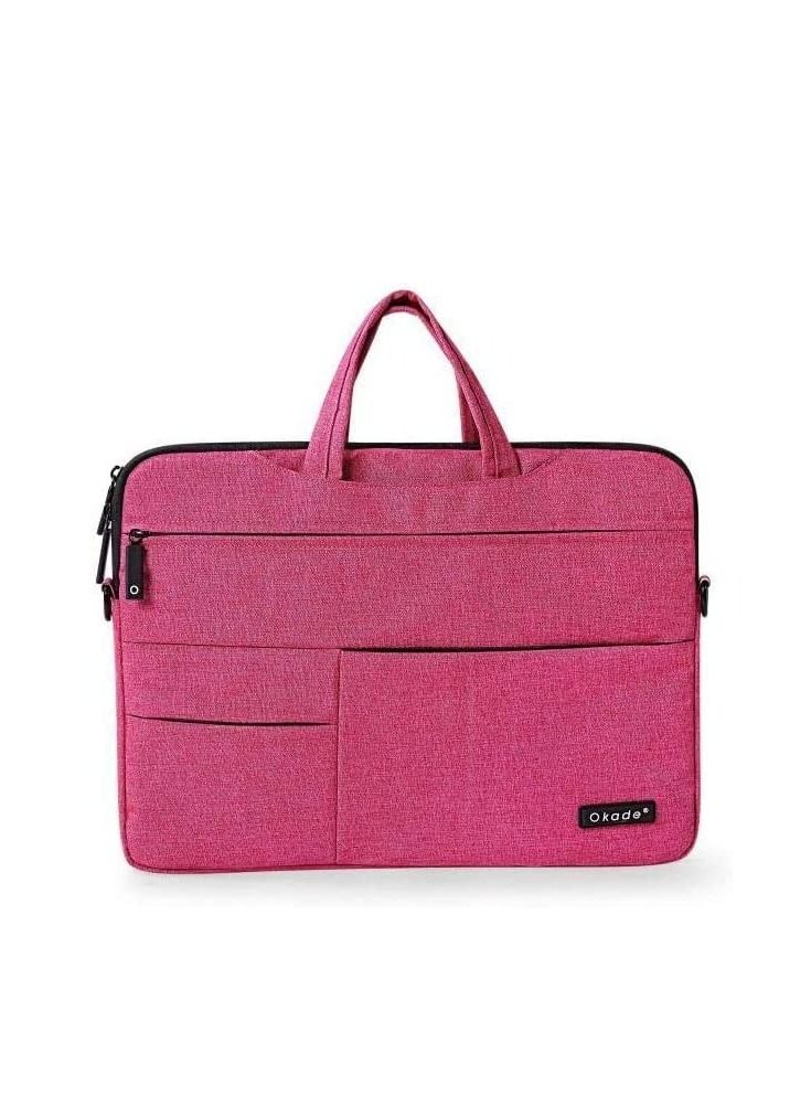 Okade Okade Waterproof Universal Laptop Shoulder Bag Sleeve Carrying Case Briefcase Notebook Pouch For MacBook Air Pro Lenovo HP Dell Asus 13 13.3" Inch Pink  - Image 2