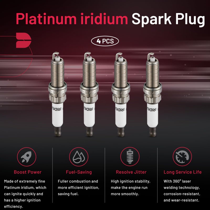 BDFHYK Iridium Spark Plugs 97968 Compatible with Mini 2007 2008 2009 2010 2011 2012 2013 2014 2015 Cooper Countryman Cooper Paceman 1.6L L4 Replacement for ILZKBR7B8G 5843 596092 596093 90223 Set of 4 - Image 5