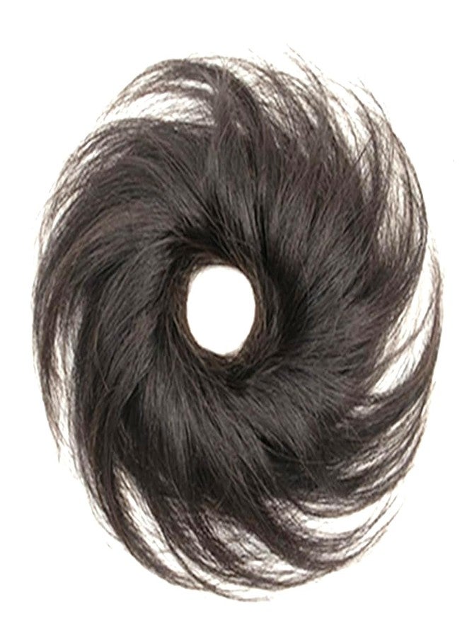 برافراجيا كعكة شعر صناعية من برافراجيا، قطعة شعر كعكة فوضوية، وصلات شعر صناعية حقيقية، قطع شعر كعكة شعر مجعدة طبيعية للنساء/الفتيات (أسود طبيعي) - Image 1