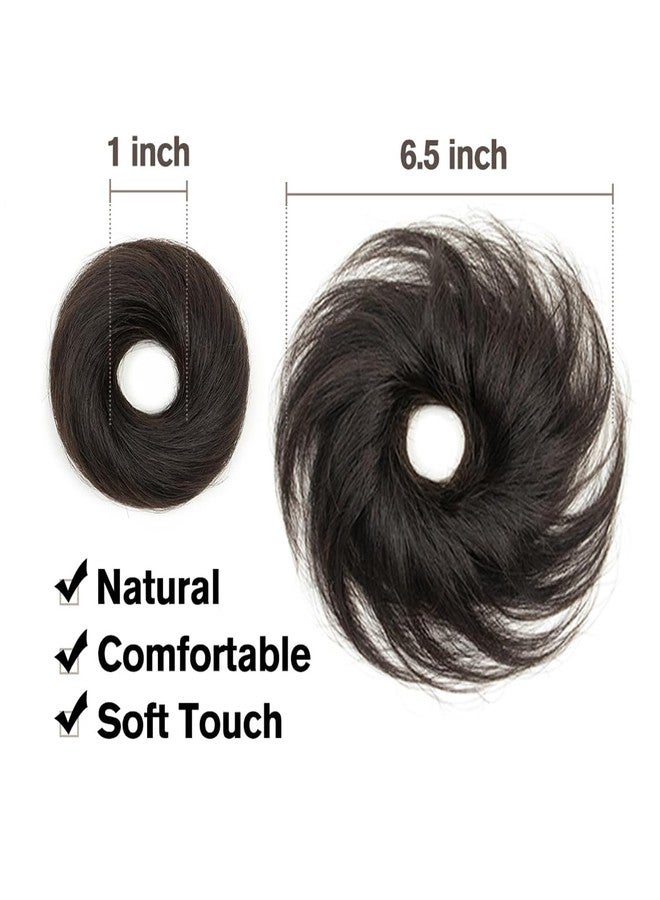 برافراجيا كعكة شعر صناعية من برافراجيا، قطعة شعر كعكة فوضوية، وصلات شعر صناعية حقيقية، قطع شعر كعكة شعر مجعدة طبيعية للنساء/الفتيات (أسود طبيعي) - Image 4